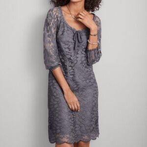GARNER HILL Elegant Gray Lace Dress